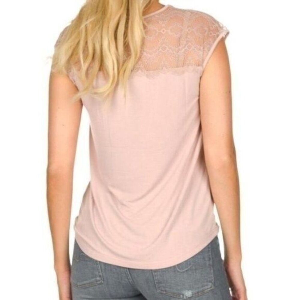 ROSEMUNDE / Copenhagen Tank Top w/ Lace Lulu Cream Blush Pink Sz XS